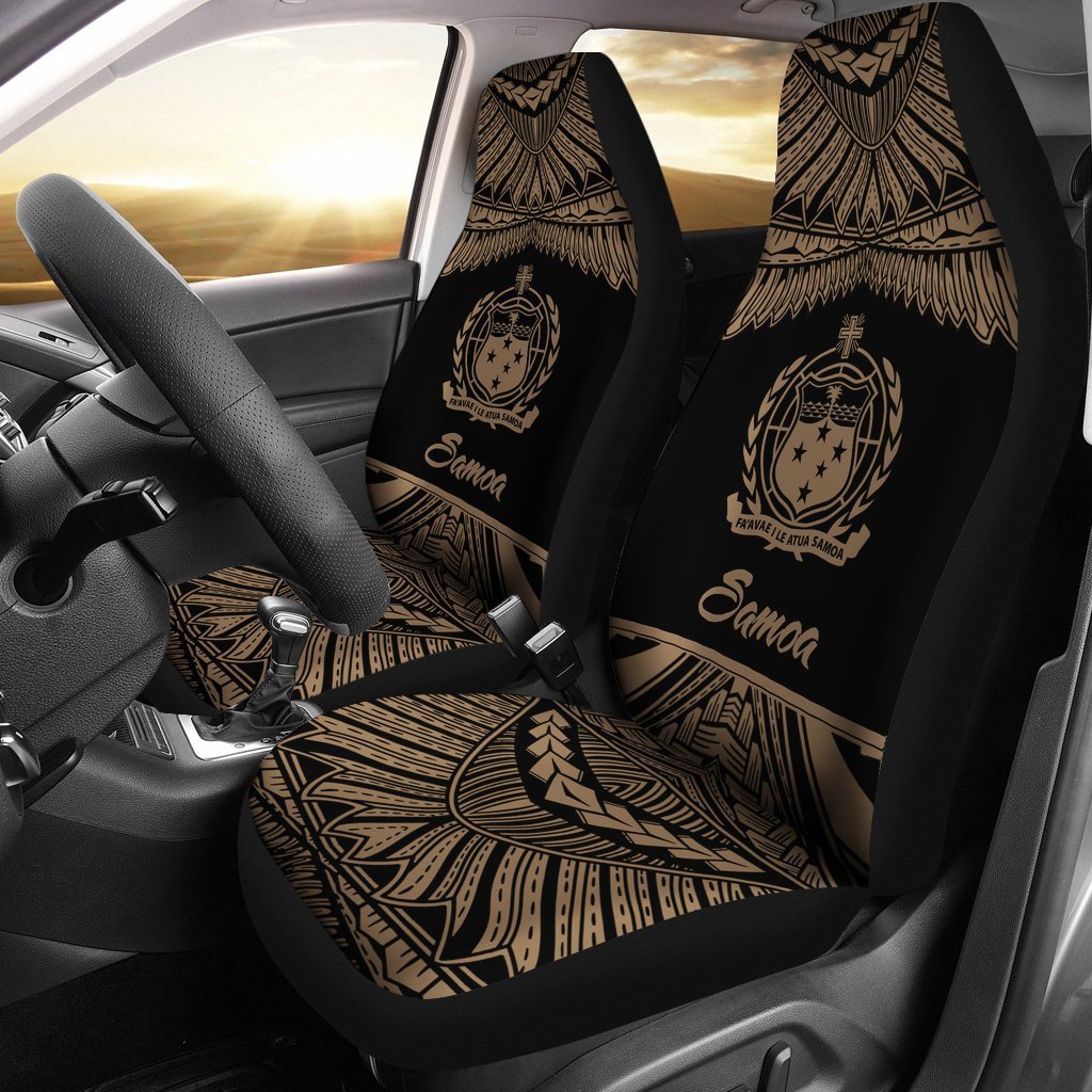 Samoa Polynesian Car Seat Covers - Pride Gold Version Universal Fit Gold - Polynesian Pride