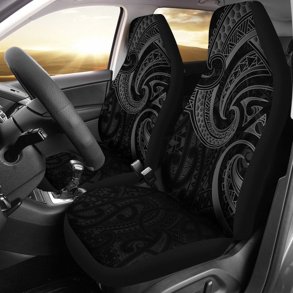 New Zealand Maori Mangopare Car Seat Covers Polynesian - Black One Size Black - Polynesian Pride
