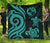 Tonga Polynesian Premium Quilt - Turquoise Tentacle Turtle Turquoise - Polynesian Pride