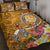 Tahiti Quilt Bed Set - Turtle Plumeria (Gold) Gold - Polynesian Pride