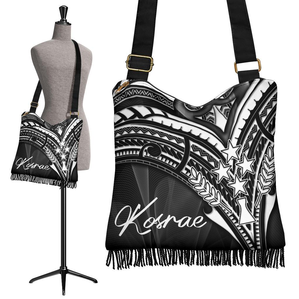 Kosrae Boho Handbag - Cross Style Crossbody Boho Handbag - Kosrae One Size Black - Polynesian Pride