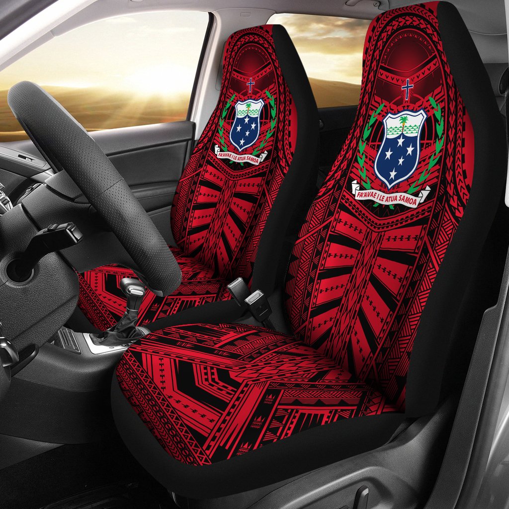 Samoa Car Seat Covers - Samoa Coat Of Arms Polynesian Multiple Red Universal Fit Red - Polynesian Pride