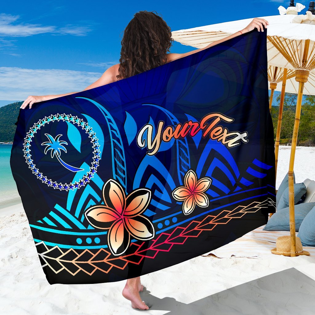 Chuuk Custom Personalised Sarong - Vintage Tribal Mountain One Style One Size Blue - Polynesian Pride