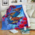 Guam Premium Blanket - KoKo Bird With Map White - Polynesian Pride