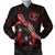 Hawaii Polynesian Men's Bomber Jacket - Turtle With Blooming Hibiscus Red Red - Polynesian Pride