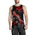 Hawaii Men Tank Top - Turtle With Blooming Hibiscus Red - Polynesian Pride