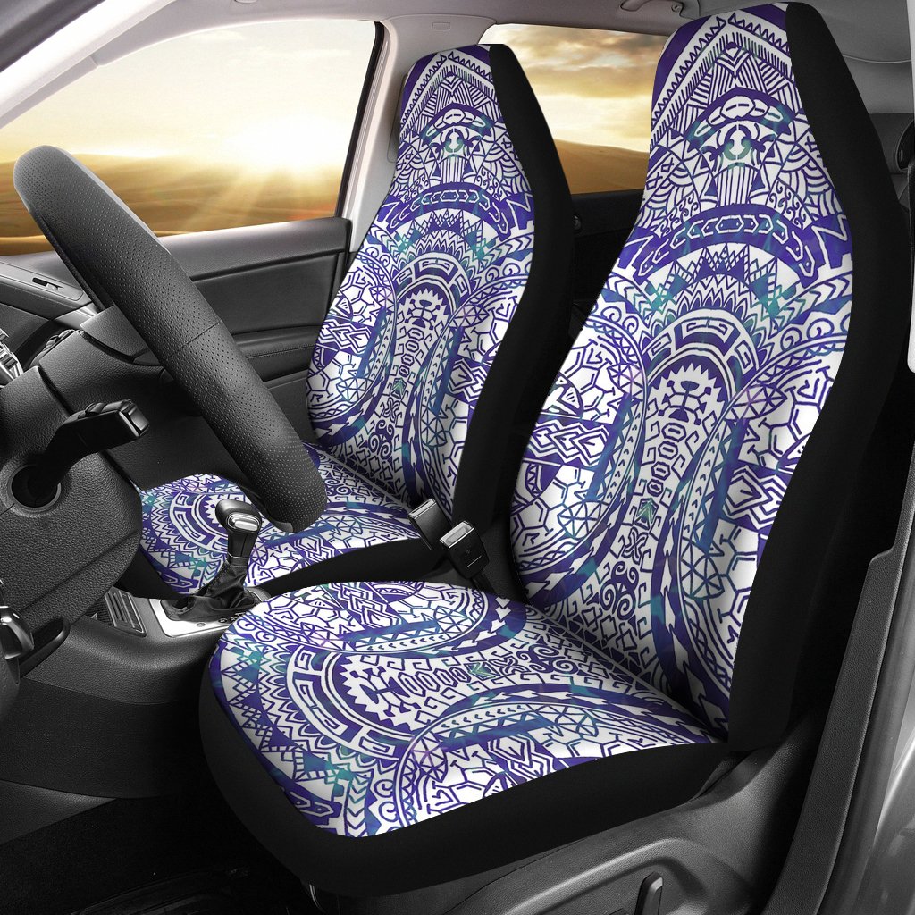 Polynesian Car Seat Cover - Polynesian Tattoo 04 Universal Fit Blue - Polynesian Pride