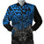 Guam Polynesian Bomber Jacket (Men) - Blue Turtle Flowing Blue - Polynesian Pride