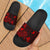 Yap Sandals - Turtle Hibiscus Pattern Red Black - Polynesian Pride