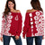 Hawaii Women's Off Shoulder Sweater - Hook Maui Hibiscus Red - Polynesian Pride