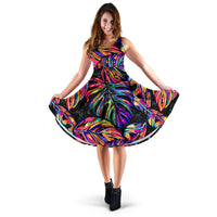Palm Leaves Women's Dress - Neon Color Women Neon - Polynesian Pride