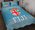 Fiji Tapa Quilt Bed Set - Fiji Flag Coat Of Arms Polynesian Blue Frog Blue - Polynesian Pride