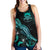 Tuvalu Polynesian Women Tank Top - Turtle With Blooming Hibiscus Turquoise - Polynesian Pride