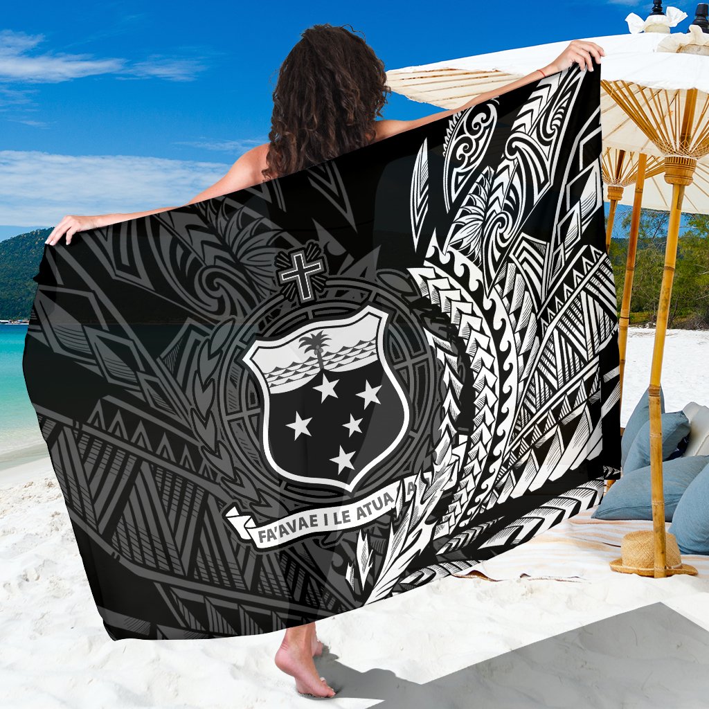 Samoa Sarong - Wings Style Sarong - Samoa One Size Black - Polynesian Pride