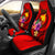 Papua New Guinea Polynesian Car Seat Covers - Floral With Seal Red Universal Fit Red - Polynesian Pride