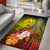 Tahiti Custom Personalised Area Rug - Humpback Whale with Tropical Flowers (Yellow) Yellow - Polynesian Pride