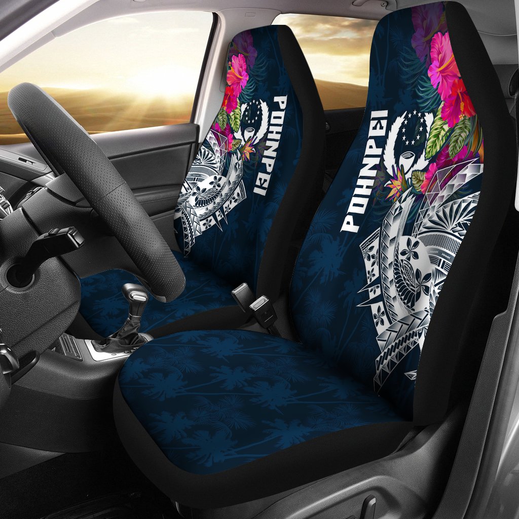 Pohnpei Car Seat Covers - Summer Vibes Universal Fit Blue - Polynesian Pride