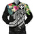 Polynesian Hawaii Kanaka Maoli Men's Bomber Jacket - Summer Plumeria (Black) Black - Polynesian Pride