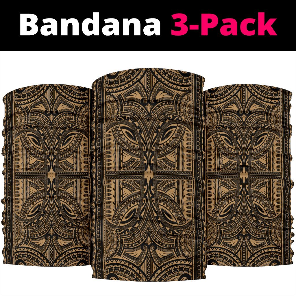 Polynesian Tribal Tatau Gold Unisex Bandana One Size Brown - Polynesian Pride