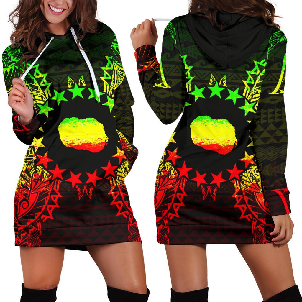 Cook Islands Polynesian Hoodie Dress Map Reggae Reggae - Polynesian Pride