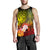 Kosrae Custom Personalised Men's Tank Top - Humpback Whale with Tropical Flowers (Yellow) - Polynesian Pride