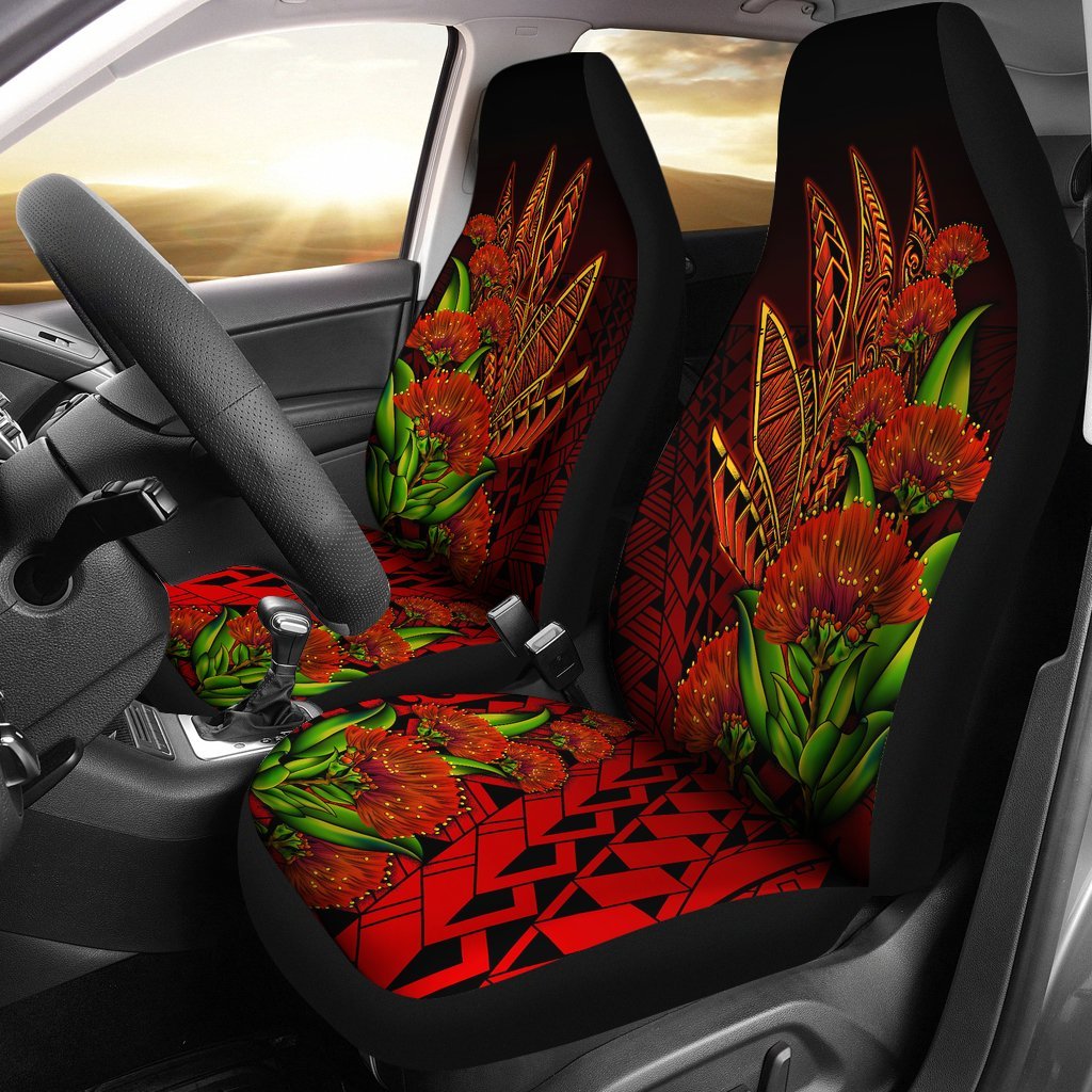 Polynesian Hawaii Car Seat Covers - Ohia Lehua Universal Fit Red - Polynesian Pride