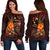 Kosrae Polynesian Off Shoulder Sweater - Legend of Kosrae (Red) - Polynesian Pride