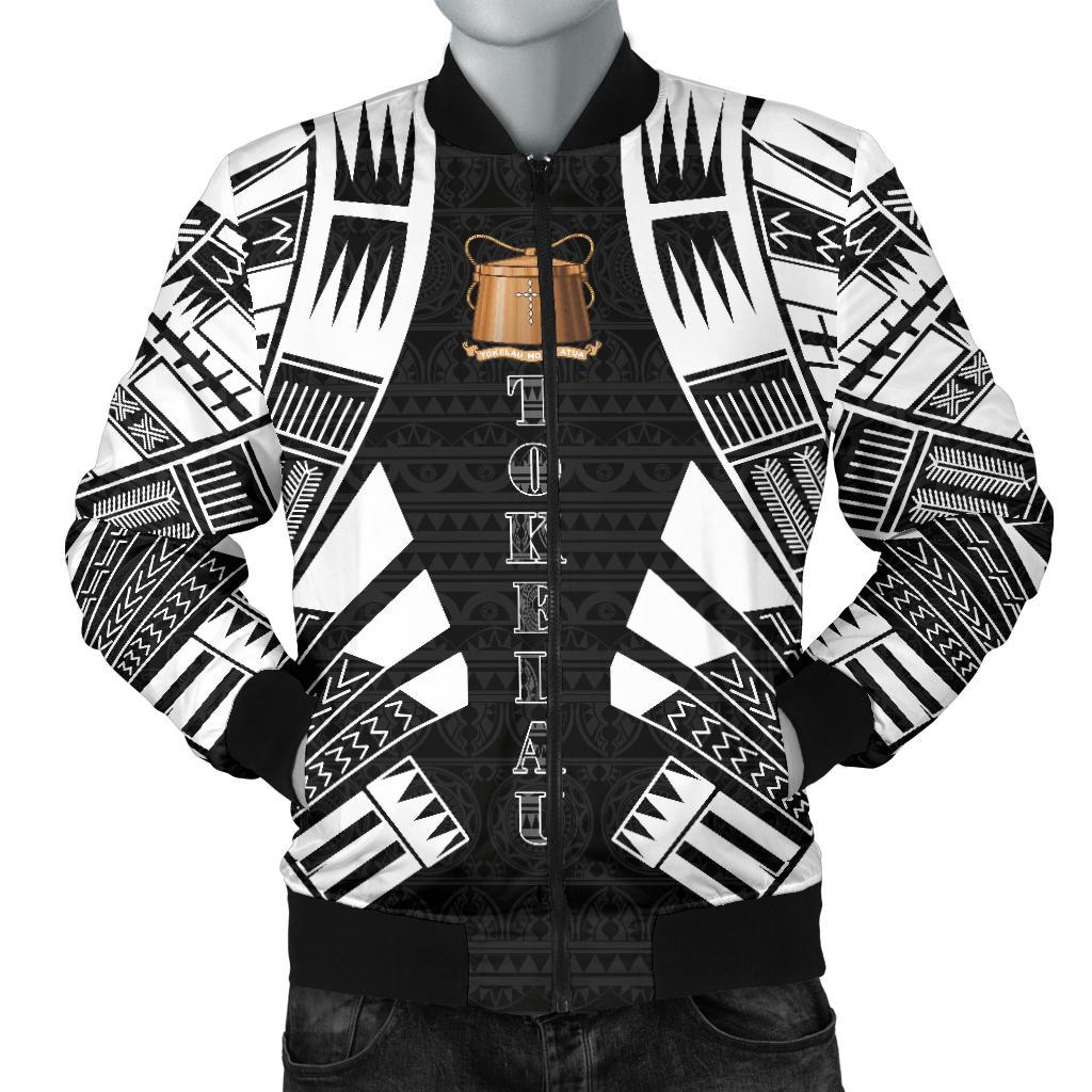 Tokelau Men Bomber Jackets - Polynesian Tattoo Black Black - Polynesian Pride