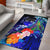 Fiji Custom Personalised Area Rug - Humpback Whale with Tropical Flowers (Blue) Blue - Polynesian Pride