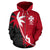 Wallis and Futuna Coconut Tree Zip up Hoodie Unisex Black Red - Polynesian Pride