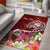 Guam Custom Personalised Area Rug - Turtle Plumeria (Red) - Polynesian Pride