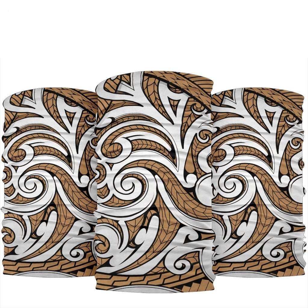 New Zealand Maori Tribal Ornament Bandana - Tan One Size Tan - Polynesian Pride