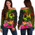 Tonga Polynesian Women's off Shoulder Sweater - Hibiscus and Banana Leaves Art - Polynesian Pride