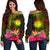 Marshall Islands Polynesian Personalised Women's Off Shoulder Sweater - Hibiscus and Banana Leaves Art - Polynesian Pride