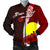 Palau Polynesian Custom Personalised Men's Bomber Jacket - Coat Of Arm With Hibiscus Red - Polynesian Pride