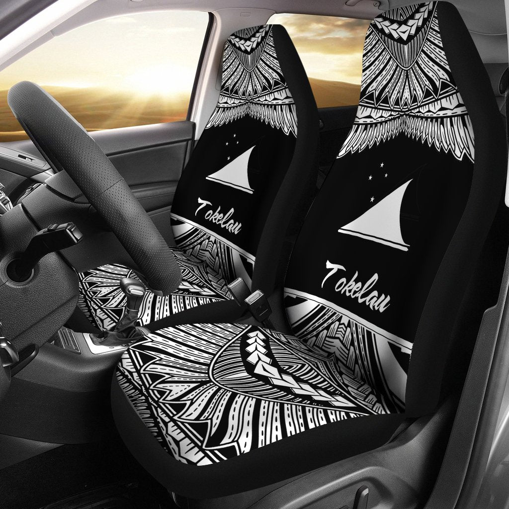 Tokelau Polynesian Car Seat Covers - Pride White Version Universal Fit White - Polynesian Pride