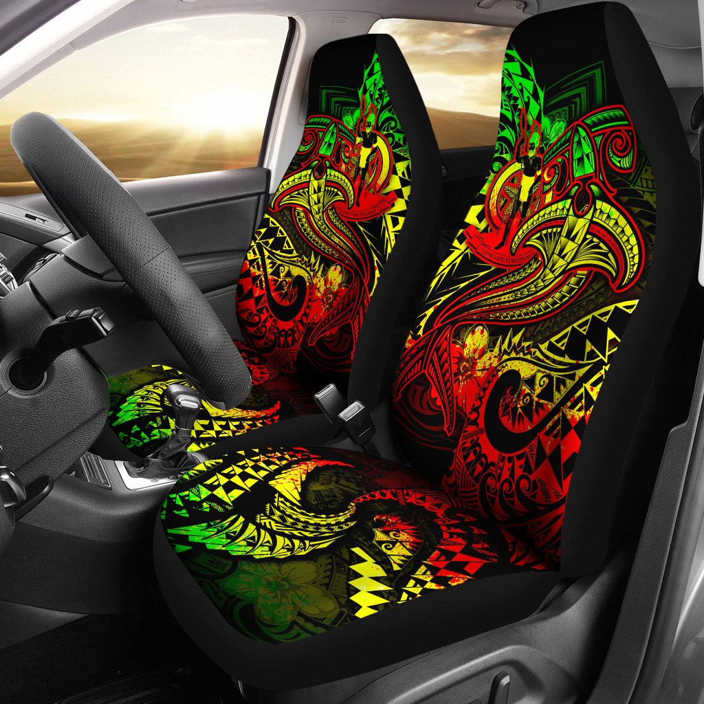 Vanuatu Polynesian Car Seat Covers - Reggae Shark Polynesian Tattoo Universal Fit Reggae - Polynesian Pride