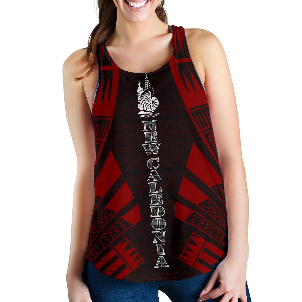 New Caledonia Women Racerback Tank - Polynesian Tattoo Red Red - Polynesian Pride