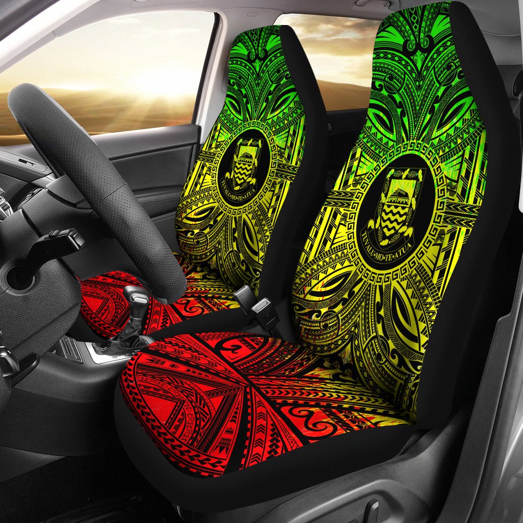 Tuvalu Car Seat Cover - Tuvalu Coat Of Arms Polynesian Reggae Style Universal Fit Reggae - Polynesian Pride