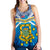 Tuvalu Rugby Women Racerback Tank Polynesian Flag Blue - Polynesian Pride