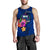 Samoa Polynesian Men's Tank Top - Floral With Seal Blue - Polynesian Pride