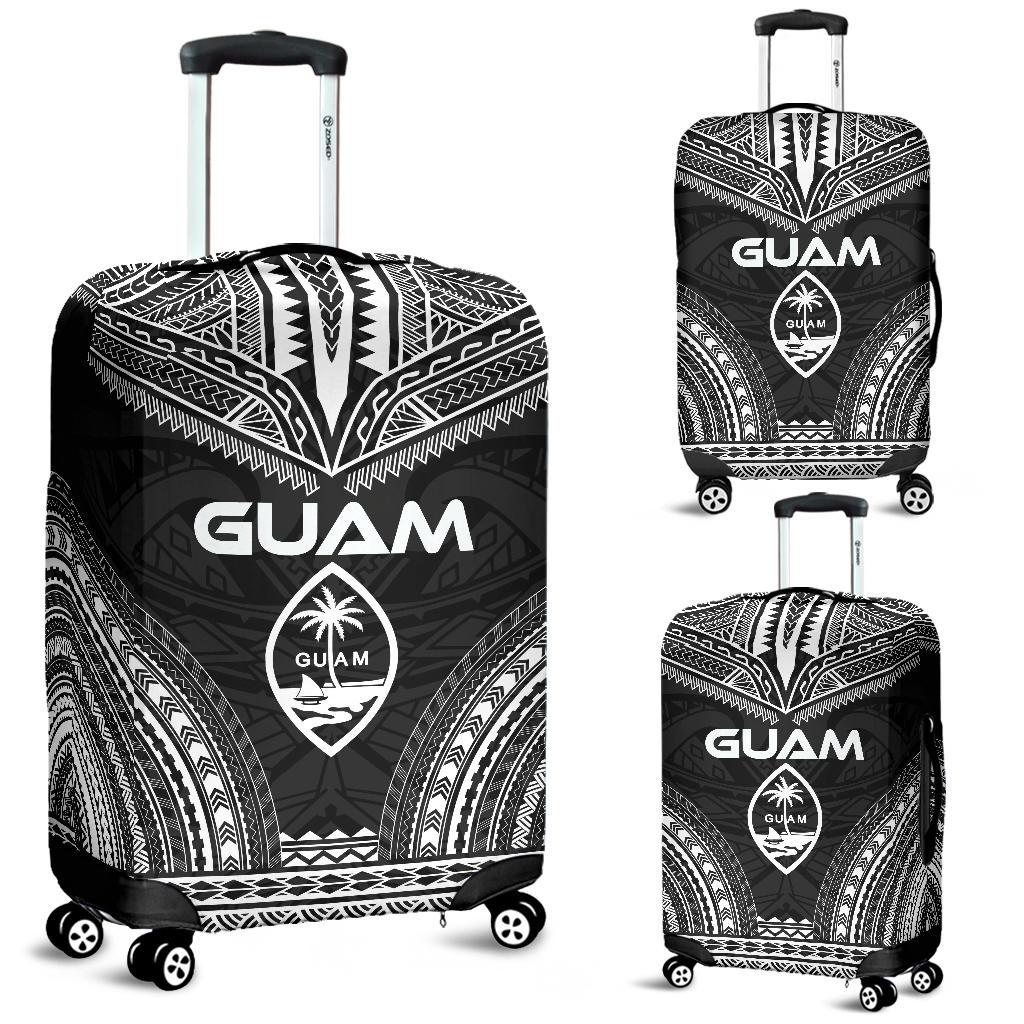 Guam Polynesian Chief Luggage Cover - Black Version Black - Polynesian Pride