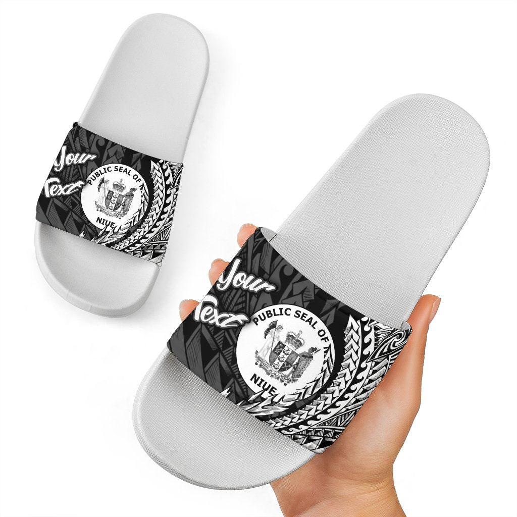 Niue Slide Sandals - Custom Personalised Wings Style White - Polynesian Pride