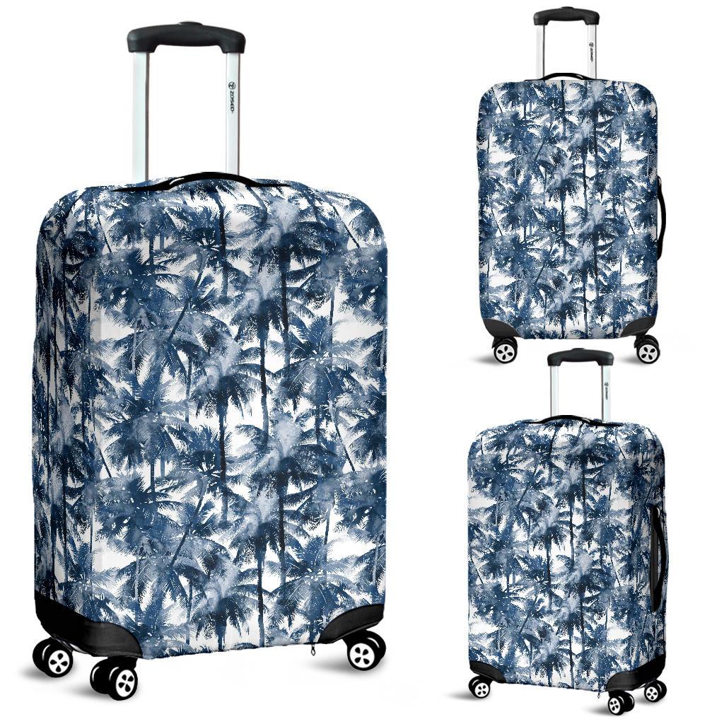 Hawaii Palm Trees And Tropical Branches Luggage Cover White - Polynesian Pride