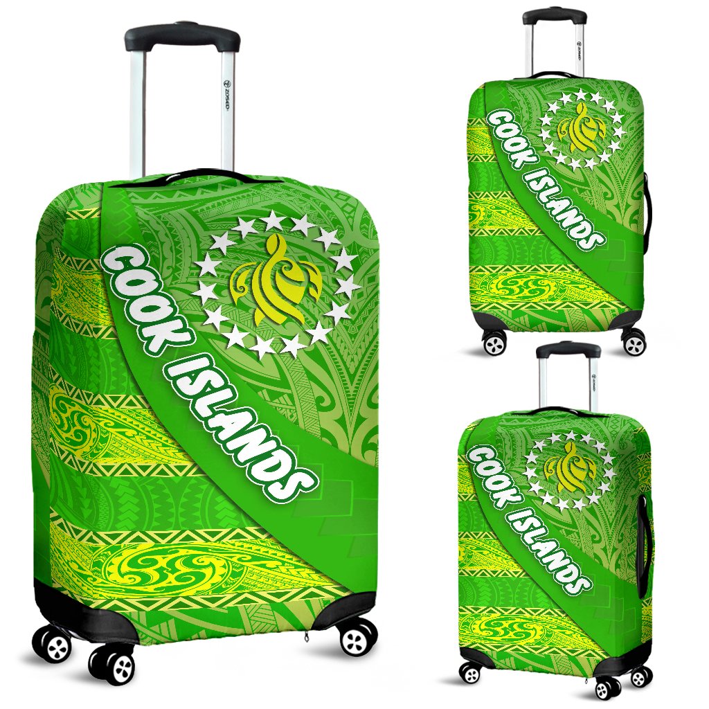 Cook Islands Luggage Covers Polynesian Victorian Vibes Green - Polynesian Pride