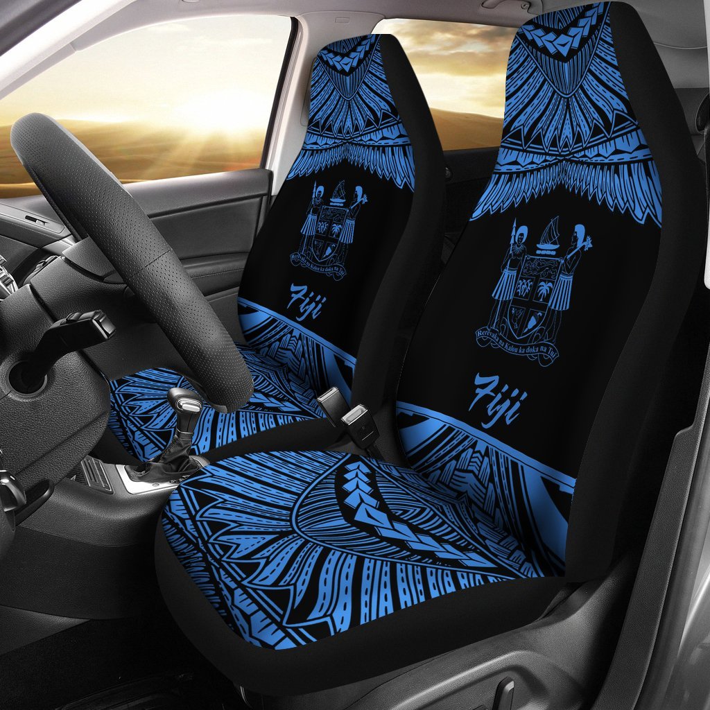 Fiji Polynesian Car Seat Covers - Pride Blue Version Universal Fit Blue - Polynesian Pride