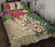 Tuvalu Polynesian Quilt Bed Set - Hibiscus Turtle Tattoo Beige Beige - Polynesian Pride