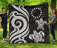 Cook Islands Premium Quilt - White Tentacle Turtle White - Polynesian Pride
