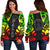 Palau Women's Off Shoulder Sweater - Polynesian Tattoo Reggae Art - Polynesian Pride