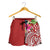 Kosrae Polynesian Women's Shorts - Summer Plumeria (Red) - Polynesian Pride